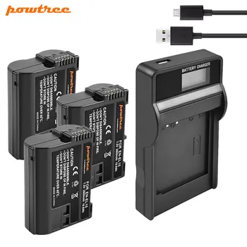 Powtree EN-EL15 ENEL15 Batérie+LCD USB Nabíjačka Pre Nikon D7000 D7100 D800 D800E D600 D610 D810 D7200 V1 Fotoaparát L15 SK EL15