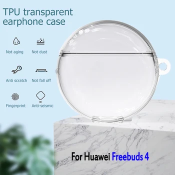 Pre Huawei Freebuds 4 Prípade TPU Transparentné Slúchadlá Prípade Huawei Freebuds 4 Voľný Puky 4 Buds4 Jasné, Funda Ochranný Kryt