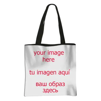 Prispôsobiť Vaše Logo / Názov / Image Kabelky Ženy Shopping Bag Ladies Bežné Kapsičky Žena Taška cez Rameno pre Cestovanie