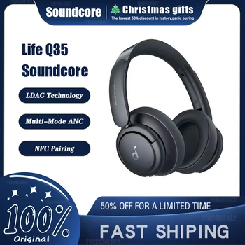 Pôvodné Soundcore Život Q35 Bezdrôtový Headset, Aktívne potlačenie Hluku Bluetooth Slúchadlá ANC Dlhý Čas LDAC Najme Slúchadlá
