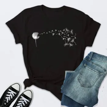 Púpava Vytlačené Čierne tričká Ženy Letné Košele pre Ženy Rukáv Graphic Tee Harajuku Posádky Krku Camisetas Mujer