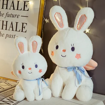Roztomilý sedí hviezda králik bábika kawaii plyšové hračky simulácia králik oblečenie pre bábiku juguetes ni?os hračky pre dievčatá domova dovolenku gi