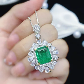 RUZZALLATI Vintage Prírodné Laboratórium Emerald Náhrdelník pre Ženy, Svadobné Zapojenie Sveter Náhrdelník Choker Pole Reťazcov Trend Šperky