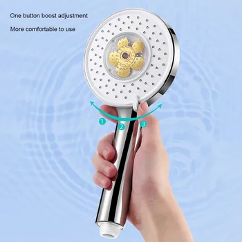 Ručné Showerhead 3 Výstroj Nastaviteľné Vysoký Tlak Showerhead Otočené Ventilátor Úsporu Vody pre Domáce Hotel Kúpeľňových Doplnkov