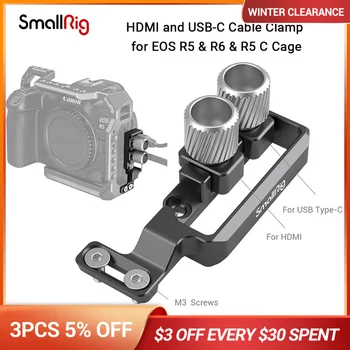 SmallRig HDMI a USB-C Kábel Upevnite Pomocou Dvoch M3 Skrutky Pre EOS R5 a R6 Klietky - 2981