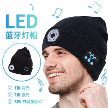 Smart Bezdrôtové Slúchadlá Slúchadlá s LED Svetlo Pletené Klobúk pre Osvetlenie Bluetooth Headset Spp s Hudbou Vianočné Čítanie Spp