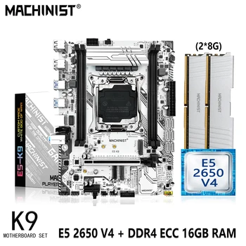 STROJNÍK E5 K9 Dosky Set Kit Xeon E5 2650 V4 CPU 2*8G=16GB DDR4 ECC RAM Pamäť LGA 2011-3 Nastaviť M. 2 Nvme M-ATX