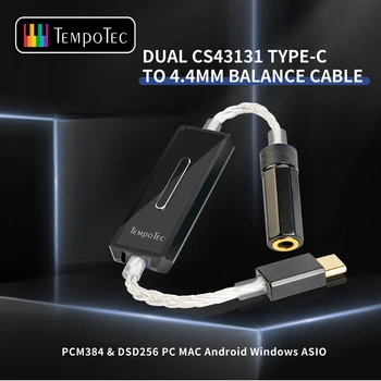 TempoTec Sonáta E44 USB DAC, Slúchadlový Zosilňovač Typu C Na 4,4 MM Zostatok 2*CS43131 AMP DSD256(Natívne) Pre Android Telefónu & MAC PC