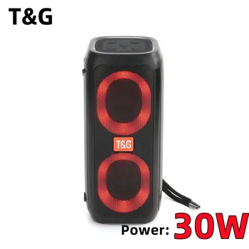 TG333 30W energie bezdrôtový bluetooth reproduktor dual reproduktor karty vonkajšie subwoofer RGB farebné svetlá s FM rádiom caixa de som