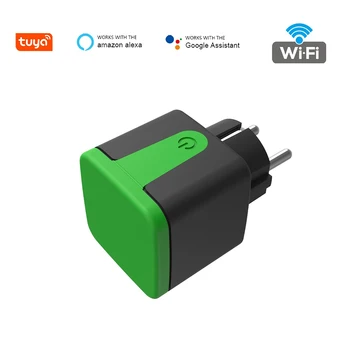 Tuya Vonkajšie Nepremokavé Smart Plug EÚ 16A WiFi Diaľkové Ovládanie Smart Zásuvky S Power Monitor Práca S inteligentnou Život Alexa