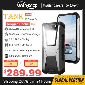 Unihertz NÁDRŽ Väčšiu Batériu Robustný Smartphone Android 12 22000mAh Mobil Nočné Videnie 108MP G99 8GB 256 GB Mobilný Telefón