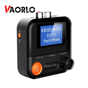 VAORLO 2 V 1 Bezdrôtovej Audio Adaptér 5 EQ Režimu Prijímač Vysielač Bluetooth 5.0 S LED Displejom Pre Slúchadlá Auto, PC, Notebook