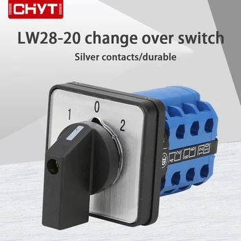 Výrobca AC Prenos Prepínač LW28-20 660V 20A 2 Póly 1/2/3 Pozíciu Rotačné Cam On-Off-Na Elektrických Zmeniť Cez Prepínač
