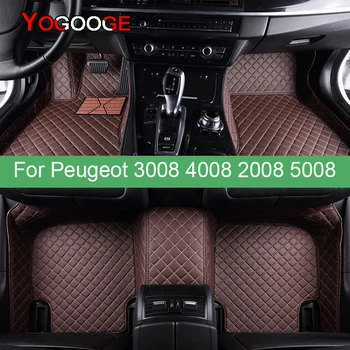 YOGOOGE Auto Podlahové Rohože Pre Peugeot 2008 3008 4008 5008 Nohy Coche Príslušenstvo Koberce