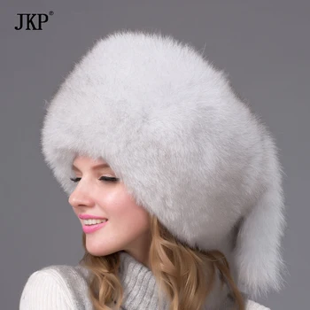 Zimné dámske klobúk Reálne Fox Kožušinové Čiapky Pokrývky hlavy ruskej Dievčatá Mýval Kožušinové Čiapky Spp 2021 Nové Módne earflap Klobúk HJL-01