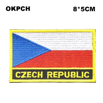 Česká Rep Štvorcový Tvar Vlajky Žehlička na škvrny Orzen výšivky patch vlastné Nálepky PT0087-R