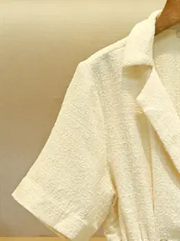 Ženy Tweed Drážkou Skladaný Pás Mini Šaty 2022 Nové Dámske Elegantné Krátkym Rukávom, Dvojité Breasted Krátke Šaty