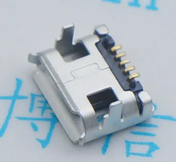 100ks micro USB 5pin DIP 7.2 MM, dve nohy doska socket Žena zásuvka USB konektor krátke ihly mini usb doprava Zadarmo