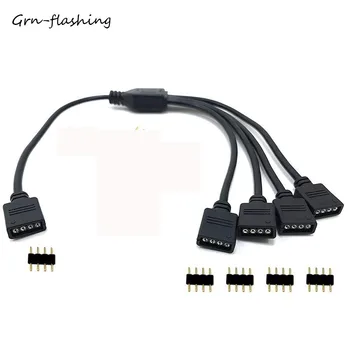 4 Piny RGB Pásy Konektor 1 1 2 3 4 5 6 Led Split Rozšírenie Drôt, Kábel Pre RGB 3528 5050 LED Pásy Svetla S 4 Piny Plug