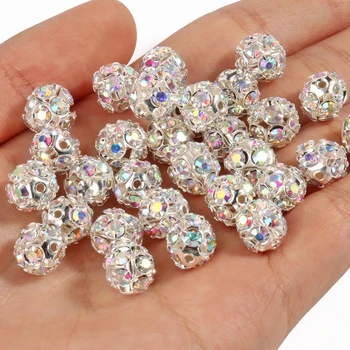 6 8 10 mm AB Farba Drahokamu Tvar Gule Voľná Korálky Metal Crystal Korálky pre Šperky, Takže DIY Príslušenstvo Náramok 50pcs/Veľa