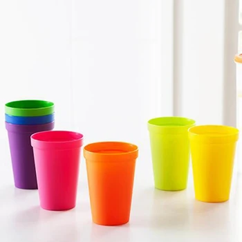 7Pcs Hrnček Plastové Poháre Opakovane Piknik Cestovné Trendy Zábavné Prenosné Rainbow Bežné Jednoduché Vody Cup Party Deti Piť Pohár