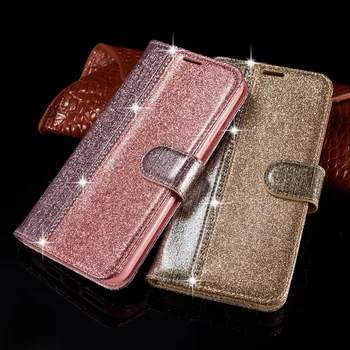 Bling Diamond Flip puzdro Pre iPhone 6S Kožené Peňaženky Lesk Telefón Prípade