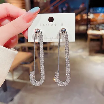 Exknl Módy Veľký Brošňa Pin Tvarované Drop Náušnice pre Ženy 2021 Strany Svadobné kórejský Vianočné Dlho Šperky, Náušnice Žena