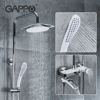 GAPPO Mosadz Kúpeľňa so Sprchou Nastaviť Luxusné Konštantný Vaňa Funkcie Teplej A Studenej Zmiešavacie Batérie, Kúpeľňa Zrážok Chrome Sprcha