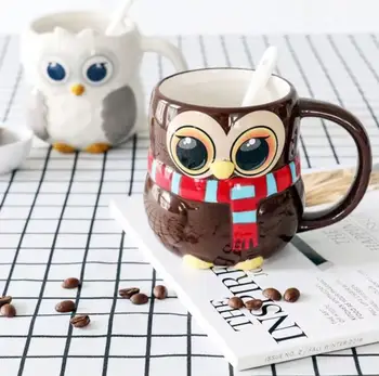 Mark pohár darček ručne kresliť roztomilý kreslený keramická šálka, 3 d zvierat šálka kávy, pohár roztomilý kávové hrnčeky a šálky cup set