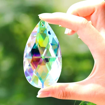 Muy Bien 75mm Slza Rainbow Crystal Slnko Chytá Prism Feng Shui Tvárou Prívesok Lampa Luster Osvetlenie Domov Záhrada Dekor
