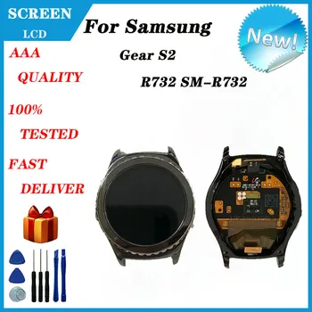 Nový Samsung Výstroj S2 Klasické R732 SM-R732 dotykový LCD displej digitalizátorom. montáž LCD displejom, s rámom náhradné diely