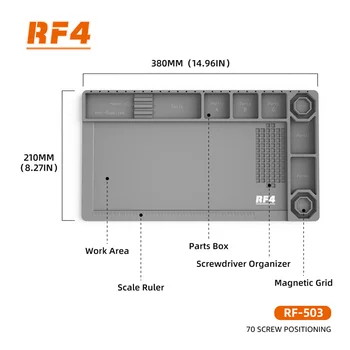 RF4 RF503 tepelná Izolácia Opravy Pad Spájkovacie pracovisko Mat Údržba Platformu S Organizátor siete A Stupnice na Pravítku