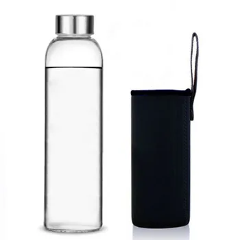 Sklenená Fľaša na Vodu 360ml/420/550ml Športová Fľaša z Nerezovej Ocele Veko a Ochranné Taška BPA Free Travel Fľaša na Nápoj