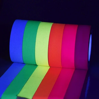 UV Gaffer Fluorescenčné Páska Mt Noc Samolepiace Svietiť V Tme Svietiace Pásky Na spoločenské Podlahy Fázach Tabuľa 6pcs/Set