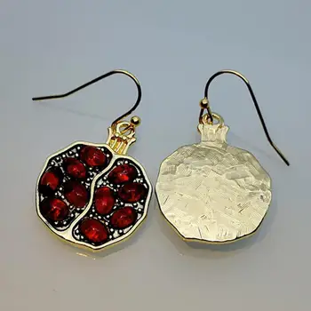  Vintage Ovocie Čerstvé Červený Granát Náušnice Prívesok Náhrdelník Živice Kameň Granátové Jablko Šperky Pre Ženy